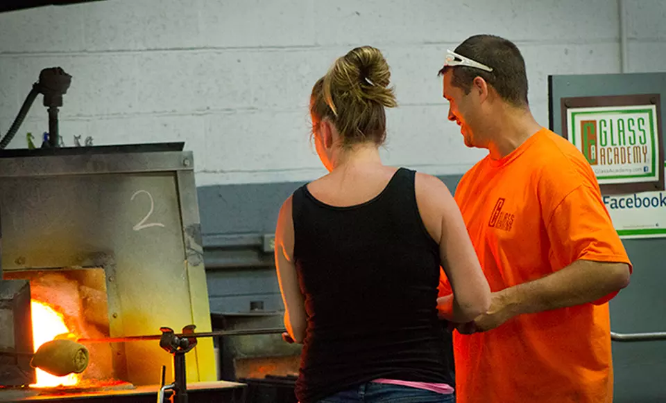 One 2.5-Hour Glassblowing and Decorative Glass Leaf Class for One at Glass Academy (48% Off)  - Primary Image