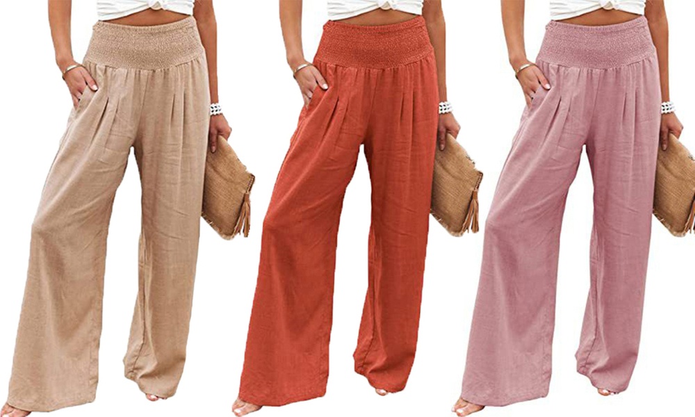 Pantalon en coton et lin