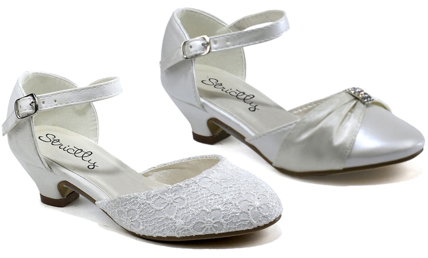 Image 1: Girls' Ivory Occasion Shoes