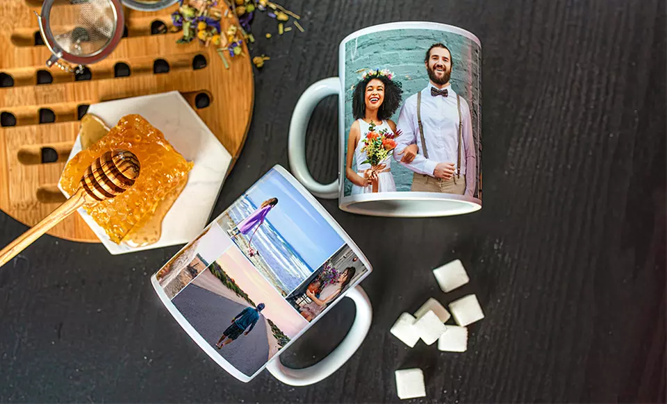 One, Two, Four, or Six Custom 11oz White Photo Mugs from Collage.com (Up to 79% Off) - Primary Image