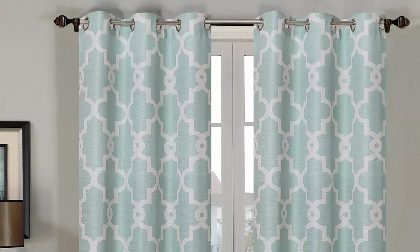 Geo Print 84" or 96" Curtain-Panel Pair - Image 5