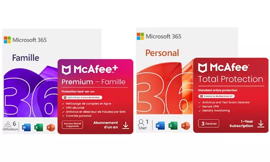Image 1: Microsoft 365 Family of Personal met McAfee Total Protection: 1 jaar