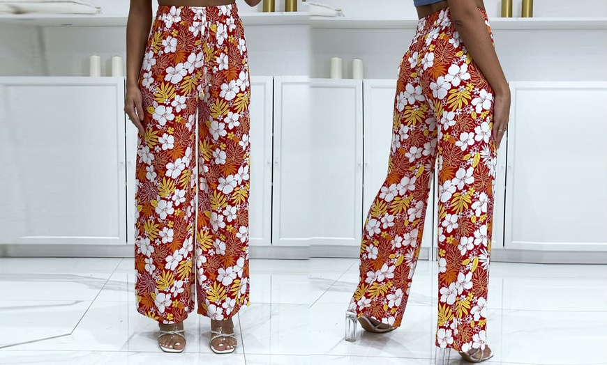 Image 26: Printed Palazzo Trousers