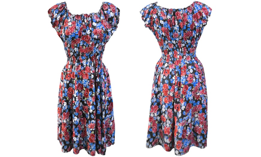 Image 9: Women's Floral Print Knee Length Dress