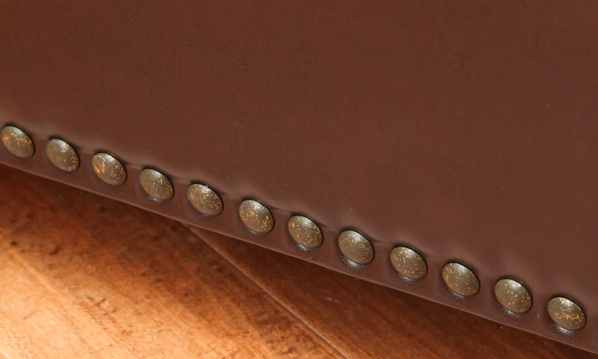 Large Bonded Leather Tufted Storage Bench Ottoman - Second Medium
