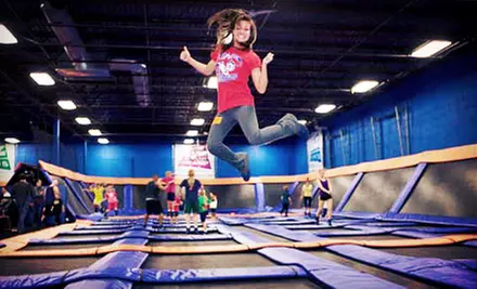 Two or Four Open-Jump Time Passes, or 10 SkyRobics Fitness Classes at Sky Zone Indoor Trampoline Park (Up to 62% Off) - Primary Image