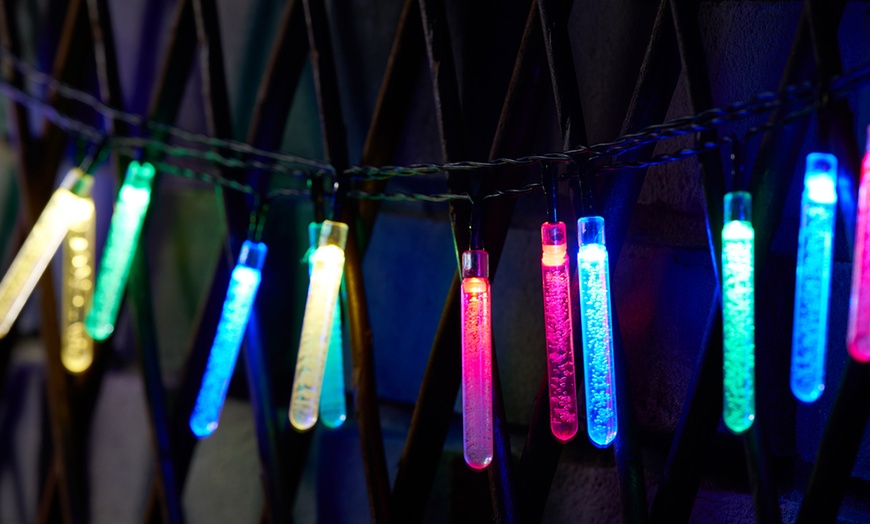 Image 1: Icicle Rain Drop String Lights