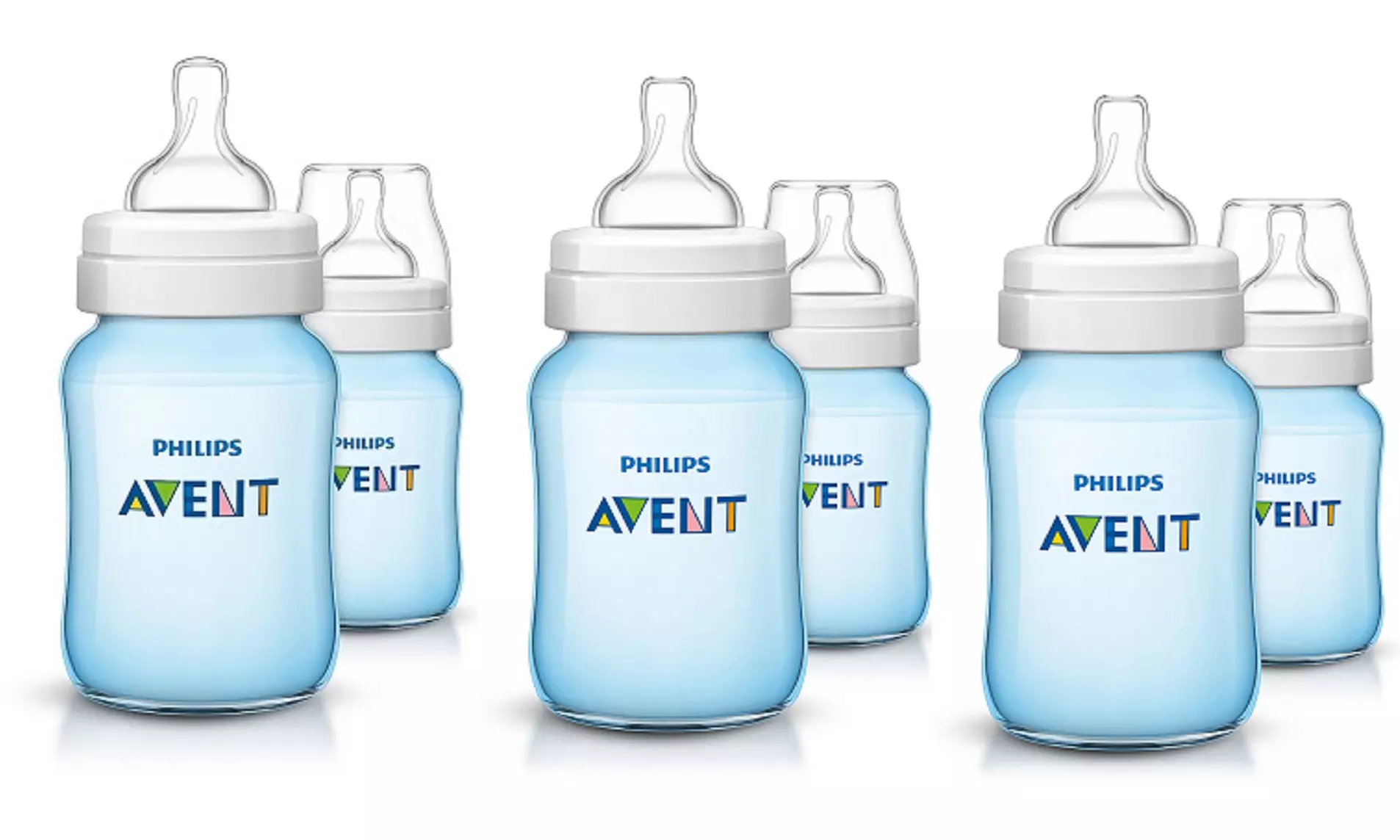 Pack de 6 Philips Avent Anti-Colique Classic Plus Bleu 260ml - Primary Image