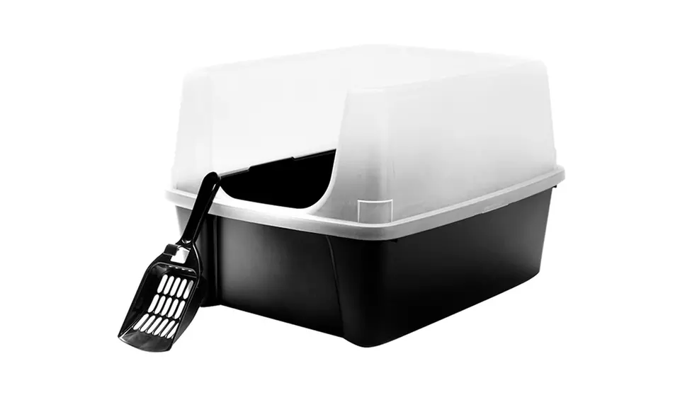IRIS Open-Top Litter Box with Shield and Scoop. Multiple Colors Available. Free Returns. - Second Medium