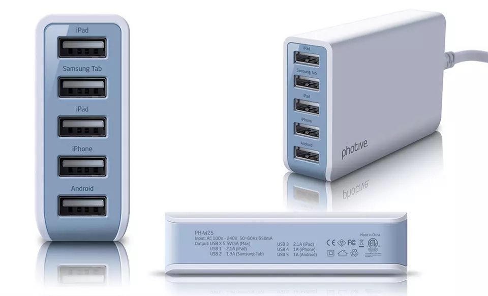 Photive Five-Port 25W USB Rapid Charger - Second Medium