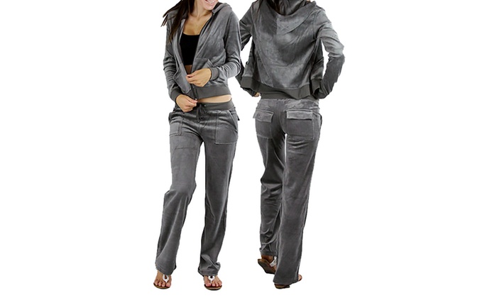 women's velour jacket and pants