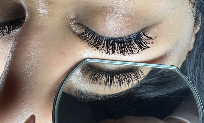 Image 1: Full Set of Classic or Hybrid Lash Extensions with Optional One Fill 