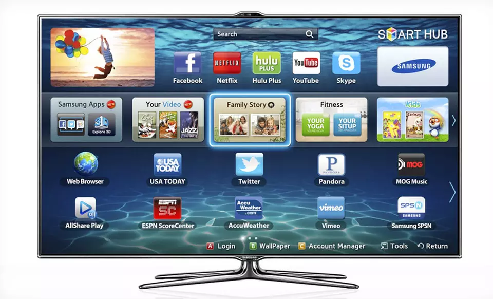 Samsung 55-Inch 3D 1080p 240 Hz Smart TV (UN55ES7500). Free Shipping. - Primary Image