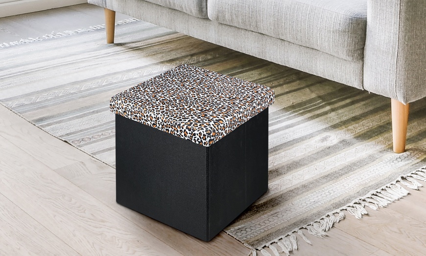 Image 1: Pouf contenitore quadrato imbottito