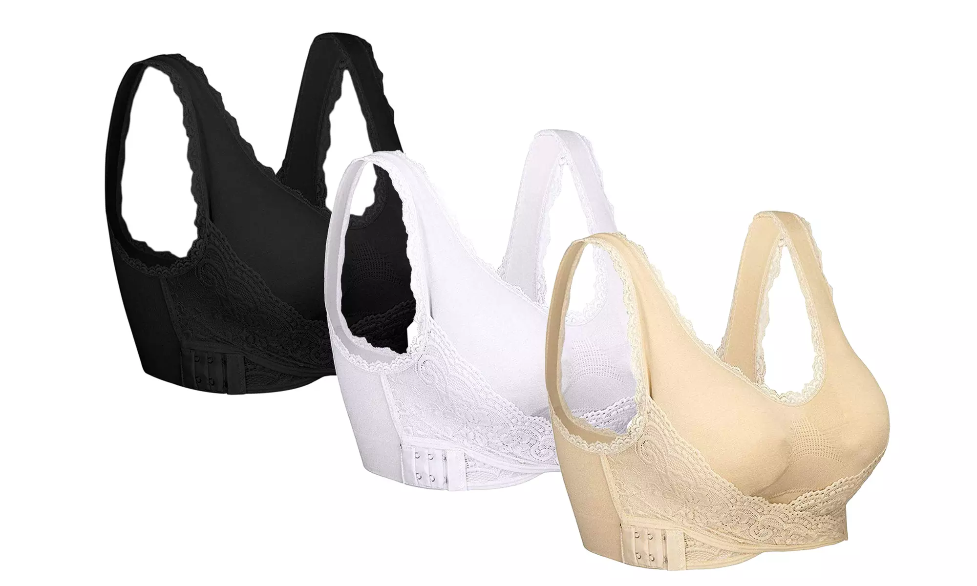 1, 2, ou 3 soutiens-gorge croisés effet dentelle