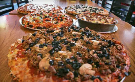 Two Medium, One Large, or Two Large Pizzas at Fun House Pizza (Up to 53% Off) - Primary Image