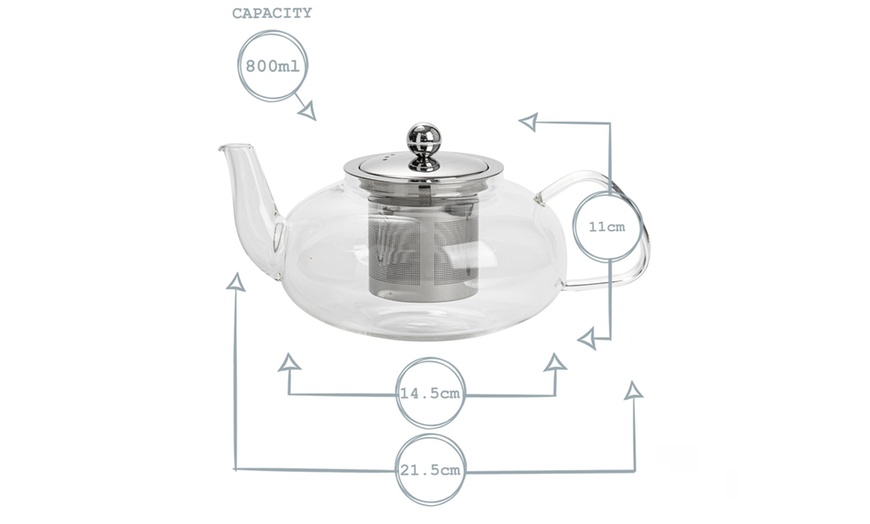 Image 26: Transparent Design Stainless Steel Infusion Chamber Teapot