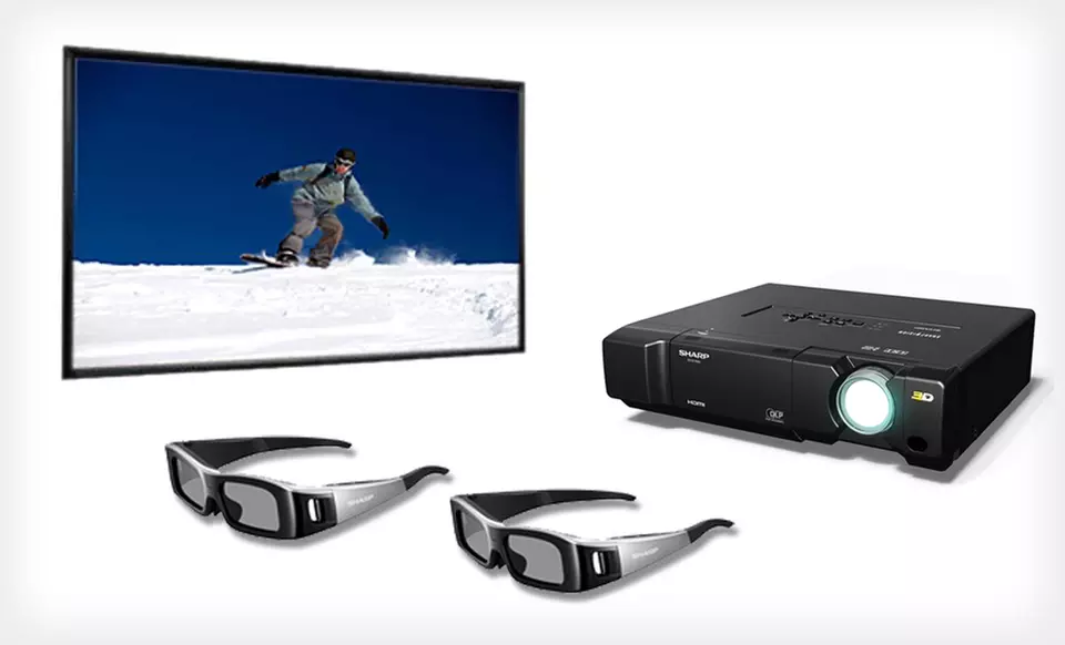 Sharp 1080p HD 3D-Capable DLP Projector with Optional 92-Inch Screen (70% Off). Free Shipping and Free Returns. - Primary Image
