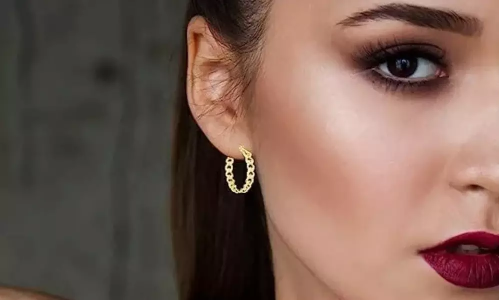 Italian 925 Sterling Silver 18MM Curb Hoop Earrings Stamped 925
