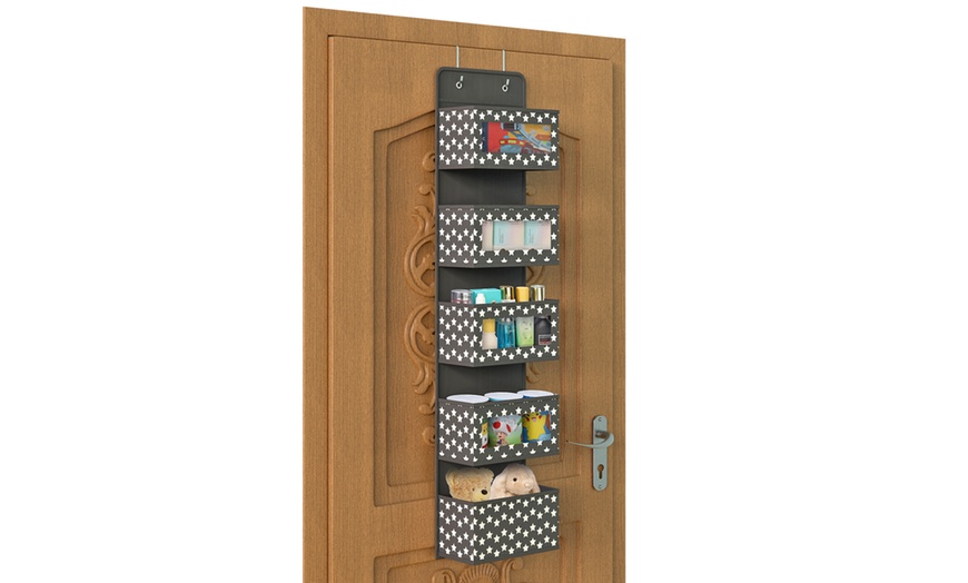 Image 16: Four- or Five-Tier Over-the-Door Hanging Organiser