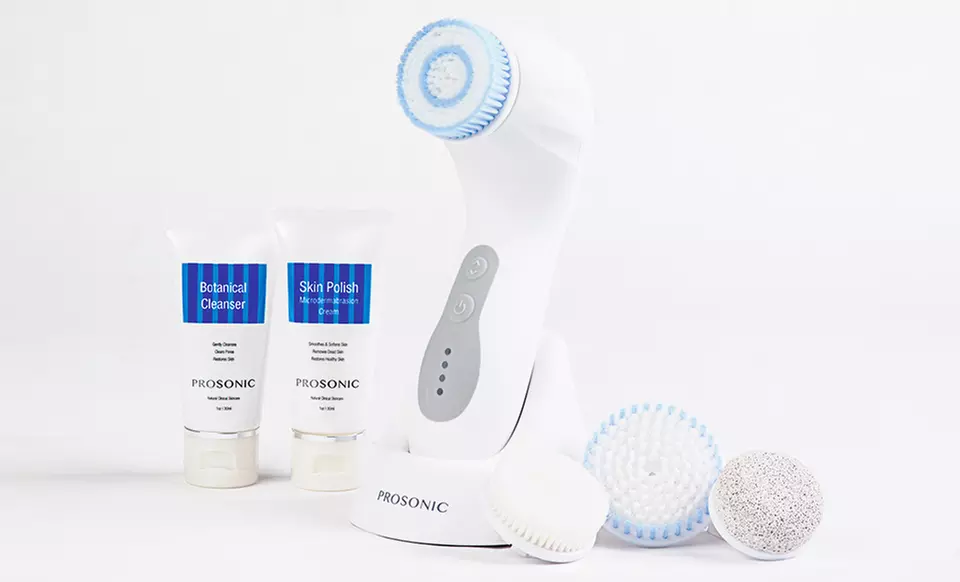 ProSonic GLOW Cleansing Brush Set with 4 Brush Heads, Cleanser & Microdermabrasion Cream  - Second Medium