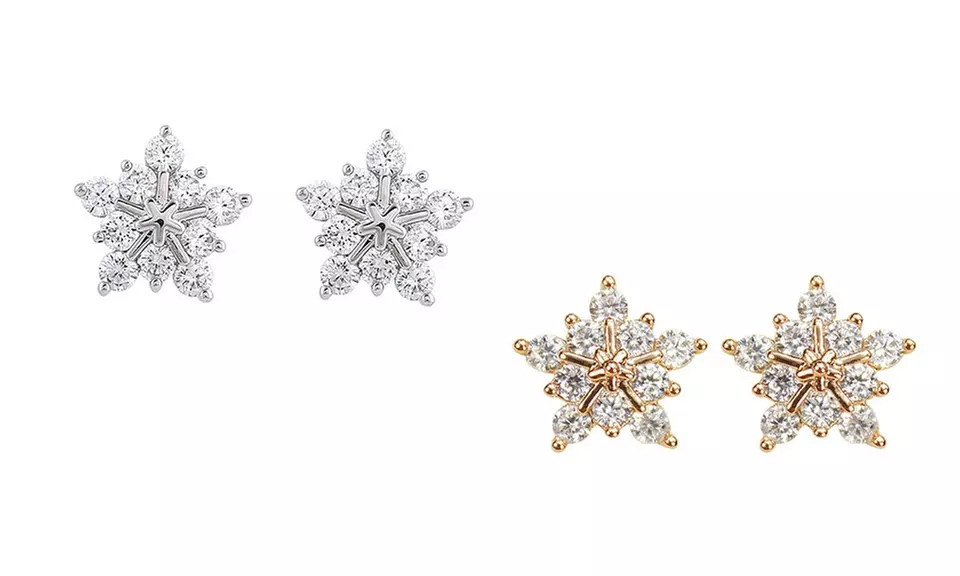 1, 2 ou 3 paires de boucles d'oreilles Cristaux de Neige - Primary Image
