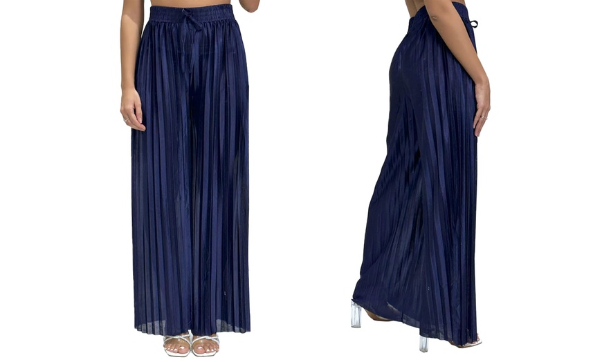 Image 7: Women's Wide Leg Palazzo Trousers