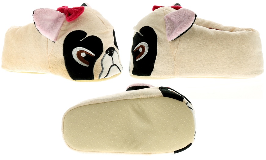 Image 2: Women's Novelty Pug Slippers