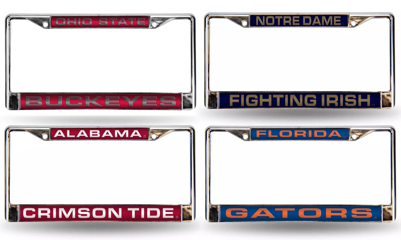 Rico Industries NCAA Laser-Cut Chrome License Plate Frame - Primary Image
