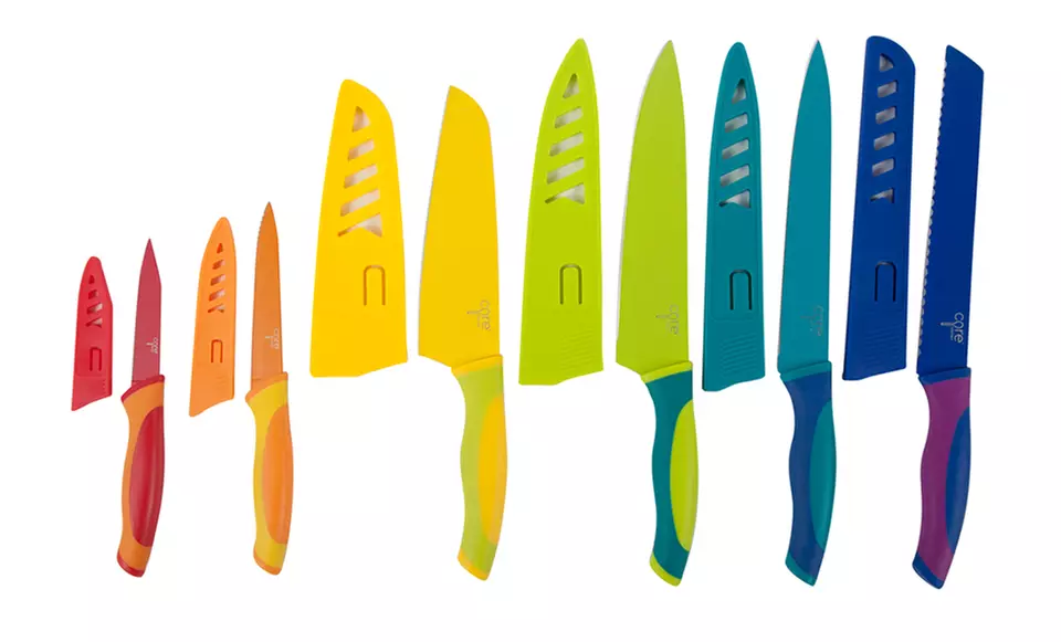 Set of 6 Core Kitchen High Carbon Stainless Steel Knives with Sheaths - Primary Image