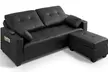 Massage-Sofa mit Hocker ECO-8220 in Schwarz oder Beige - Second Medium