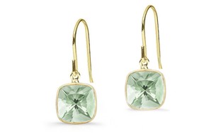 3.00 CTW Genuine Prasiolite Drop Earrings