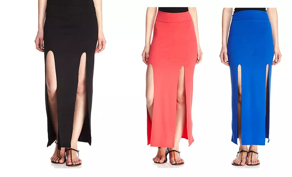 Derek Heart Slit Maxi Skirt. Multiple Colors Available. Free Returns. | Brought to You by ideeli - Primary Image