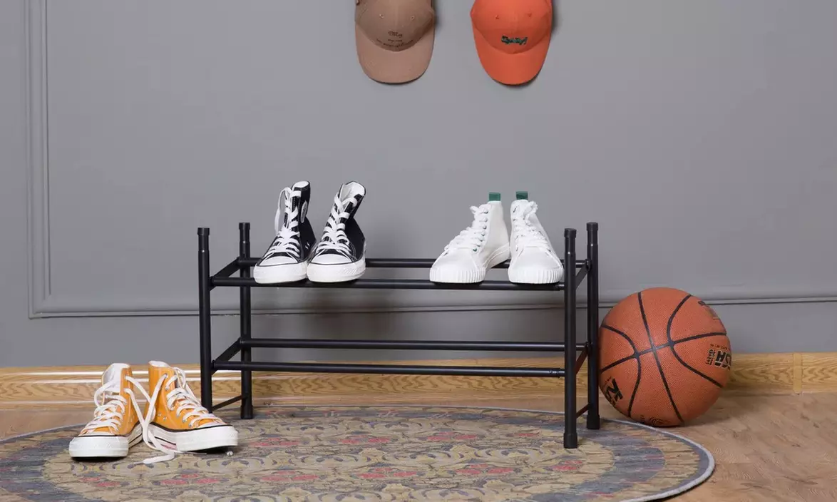 Expandable Free Standing Shoe Rack, 2-Tier Holds Up To 10-Pairs
