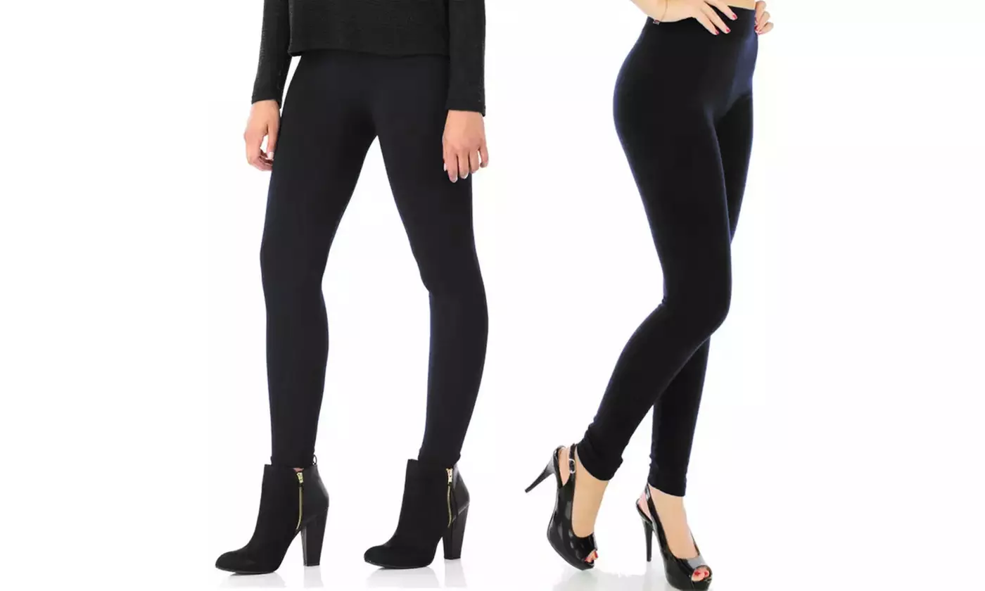 Fino a 12 leggings da donna Oemen, di colore nero, disponibili in 2 taglie - Image 2