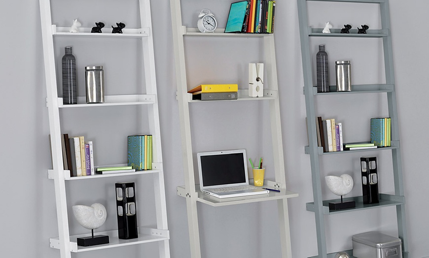 Image 1: Step Ladder Shelving Unit