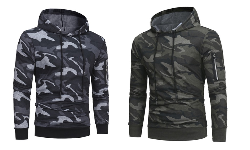 Image 1: Men's Camo Hoodie