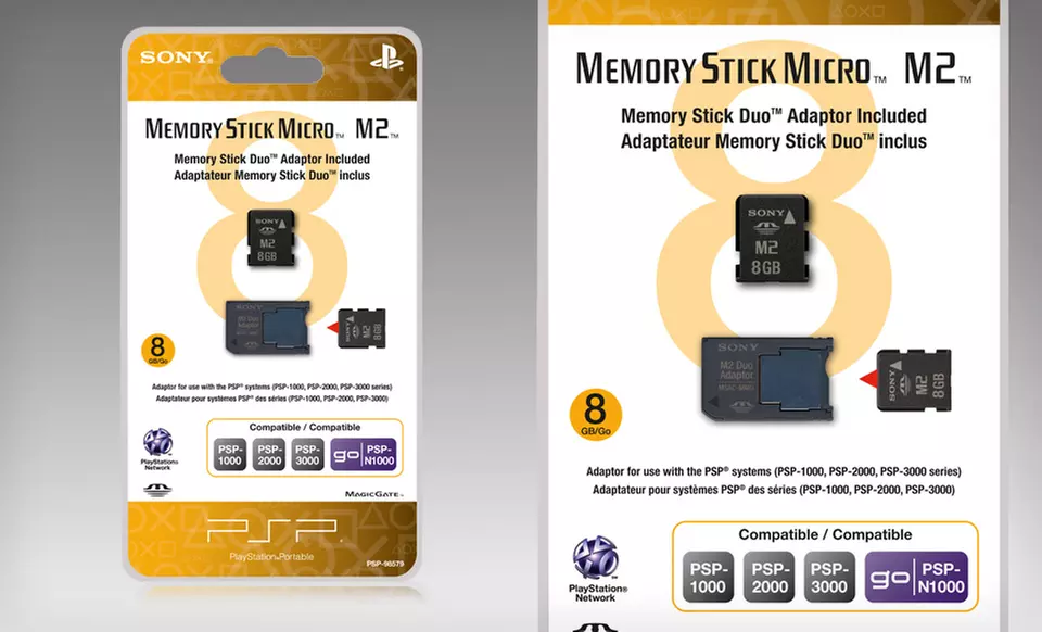 $19.99 for a Sony PSP 8GB Memory Stick Micro M2 with M2 Duo Adaptor ($39.99 List Price). Free Shipping and Returns. - Primary Image