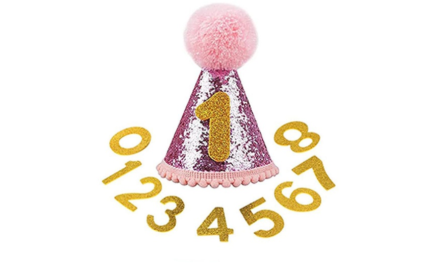 Image 3: Dog Birthday Bandana Scarf and Hat with Numbers