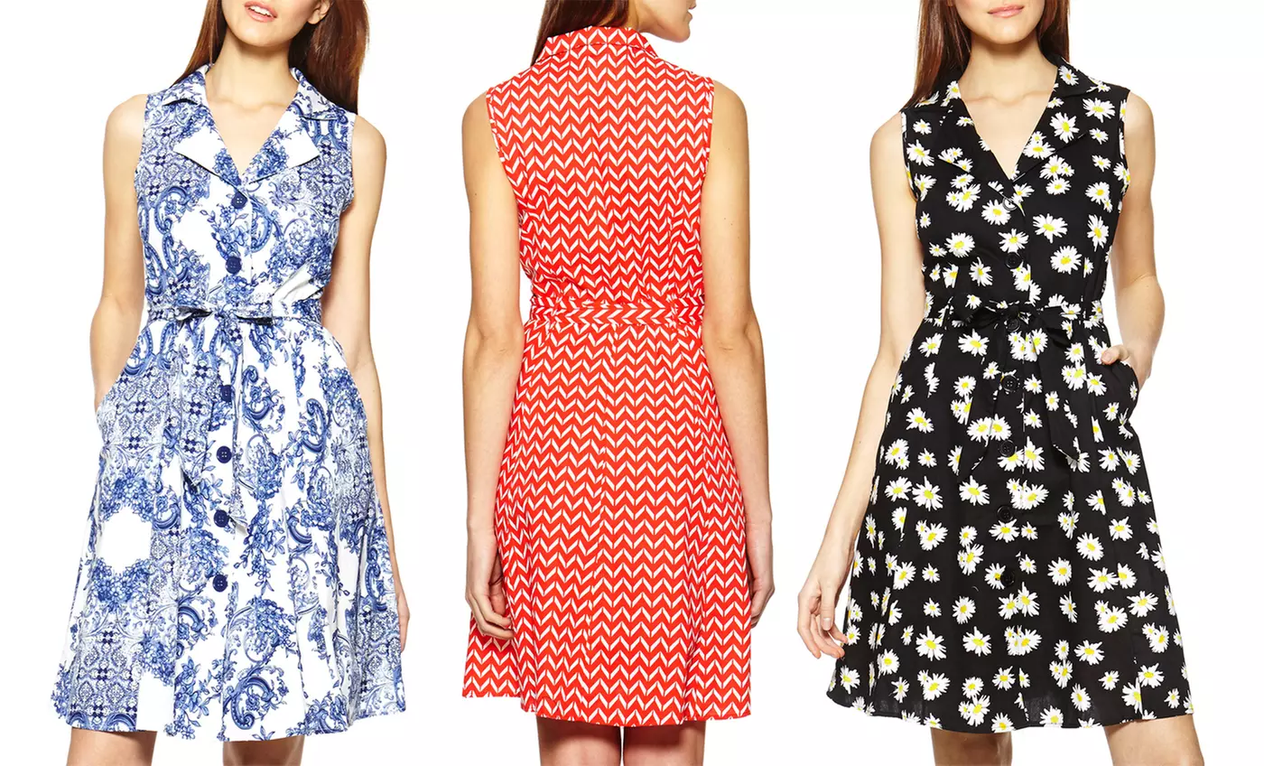 Mlle Gabrielle Collared Shirtdress. Multiple Prints Available. Free Returns. | Brought to You by ideeli - Primary Image