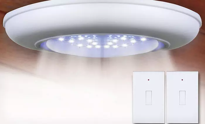 One or Two Cordless Ceiling and Wall Lights with Remote Control - Primary Image