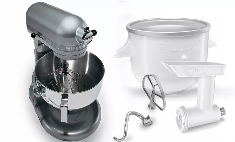 KitchenAid 5Qt. Bowl Lift Stand Mixer with Ice Cream Maker and Food Grinder Attachments - Second Medium