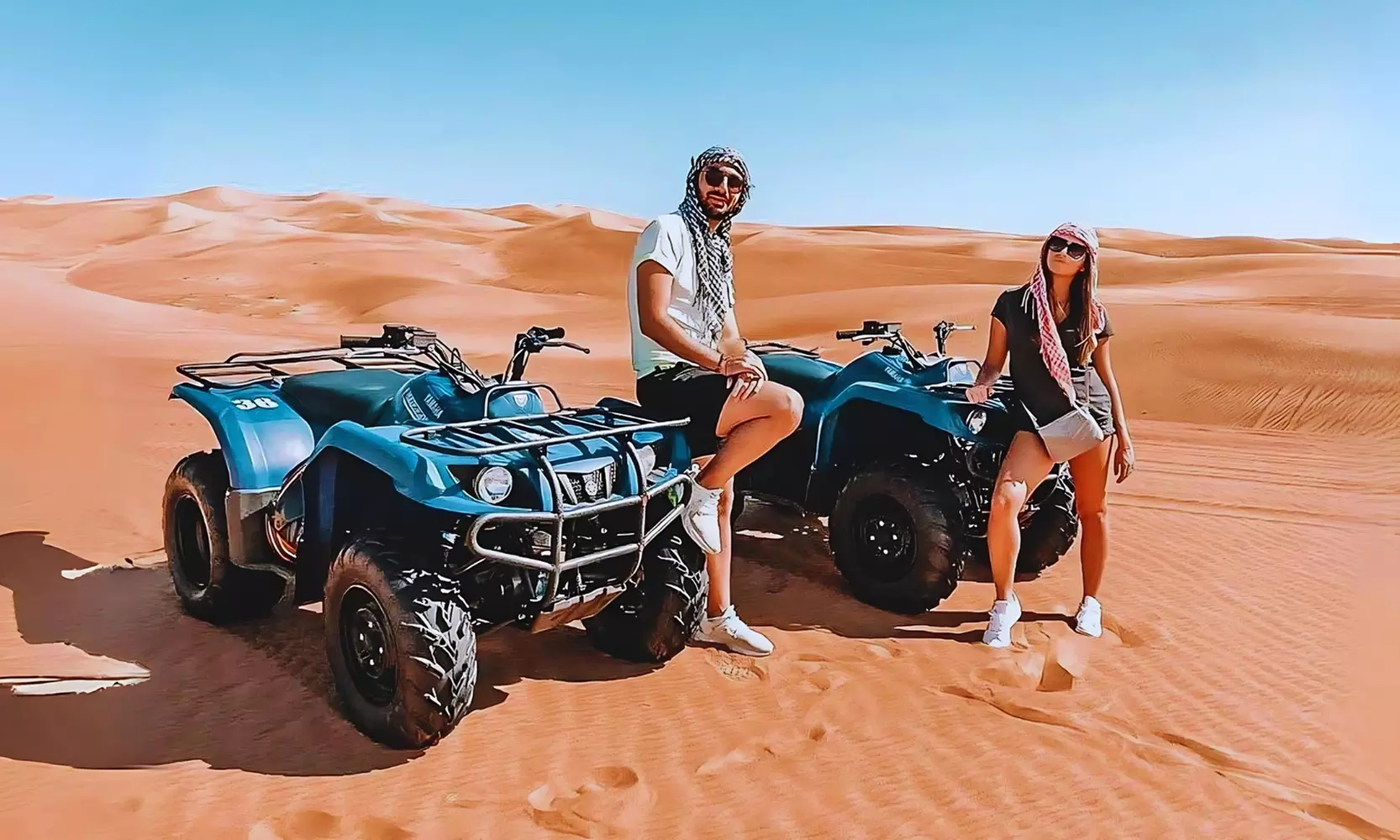 Abu Dhabi Desert Safari w/ Central/Home or Hotel Pickup, Dinner & More