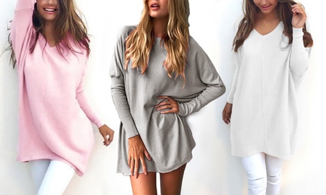 Maglione lungo da donna disponibile in 2 modelli, 3 taglie e 3 colori