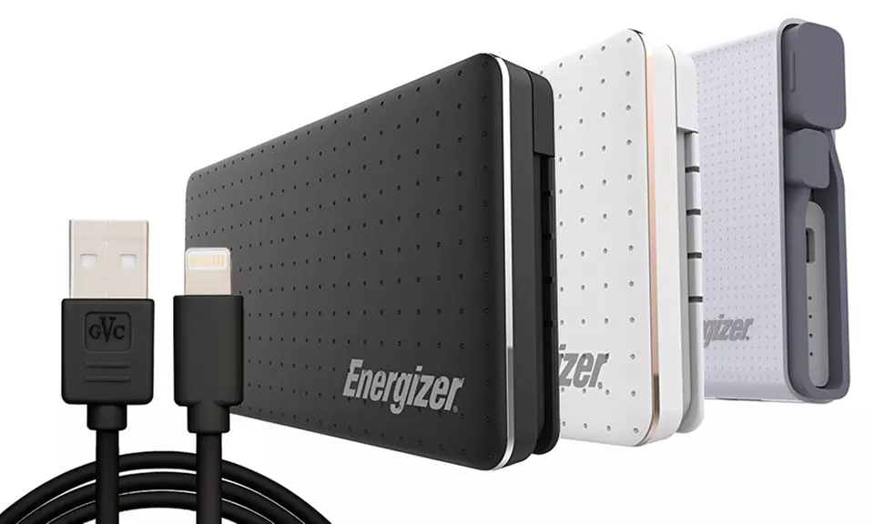 Energizer 10000mAh Quick Charge Powerbank with Optional Cable for iPhone - Primary Image