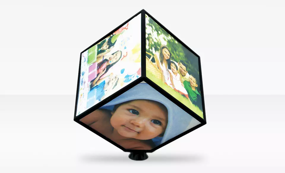 Rotating Photo Cube. Free Returns. - Primary Image