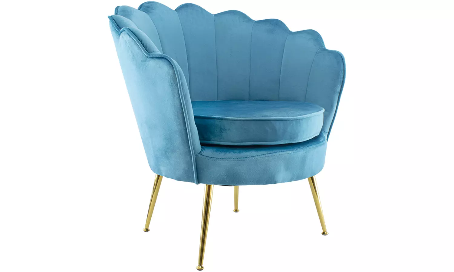 Poltrona con schienale a conchiglia