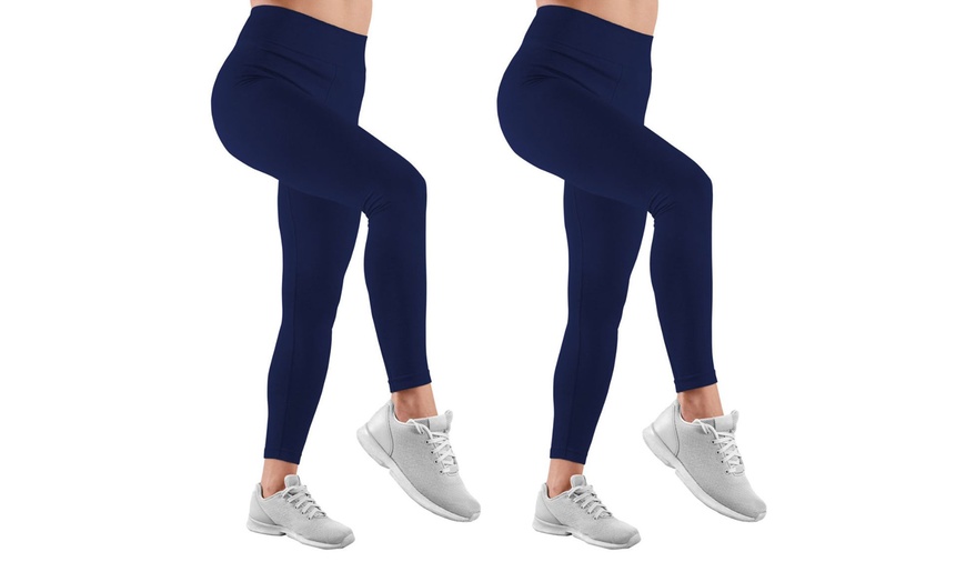 Image 6: Tummy Control High-Waisted Elasticated Fleece Legging
