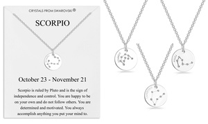 Philip Jones Zodiac Disc Necklace with Crystals From Swarovski®