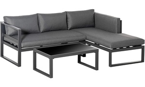 Outsunny Aluminium L-Shape Outdoor Corner Sofa Set